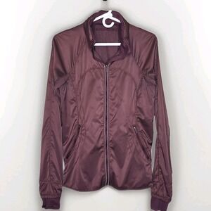 Lululemon Goal Crusher Redwood Wine Jacket Sz 6  Running Lightweight Vents